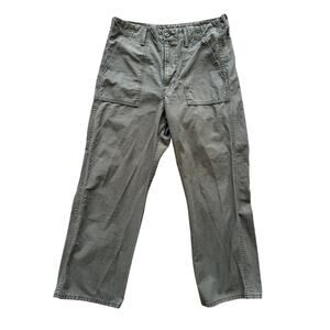 Levi's Ribcage Straight Olive Green Cargo Pants Pockets 31 High Waist Women's